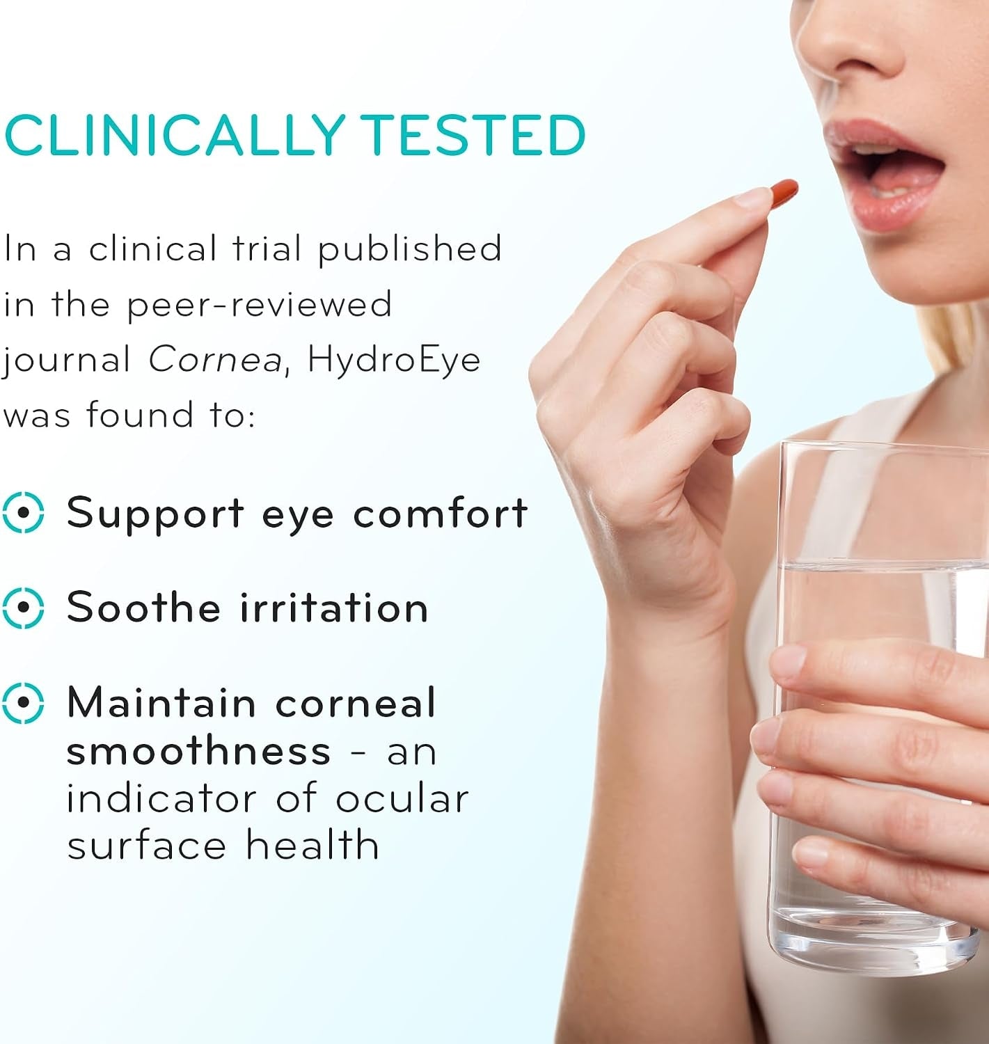 HydroEye Dry Eye Supplement – Clinically Tested with GLA & Omega-3 – Supports a Healthy Tear Film for Lasting Eye Comfort – 120